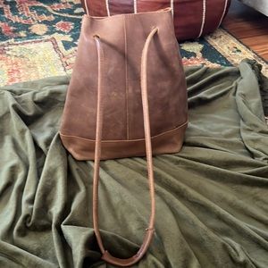 Able Brown Leather Bucket Bag
